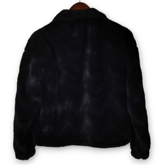 Urban Outfitters UO Eva Faux Fur Chevron Teddy Cozy Bomber Jacket - Picture 2 of 8
